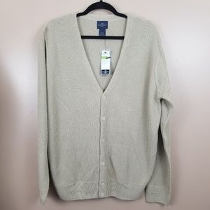 NWT Mens Medium Tan Dockers  Cardigan Sweater
